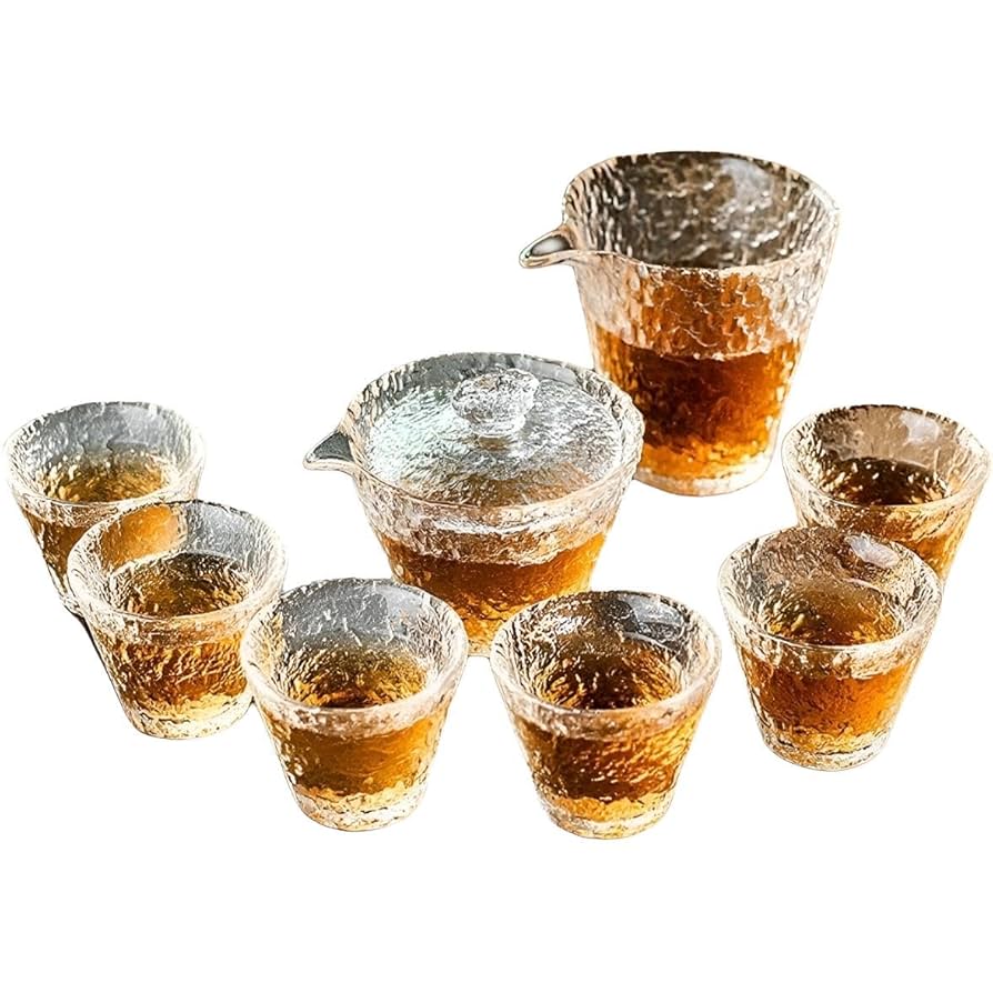 Amazon.co.jp: 氷割れ模様 ガラスセット 片口 徳利 冷酒器 高